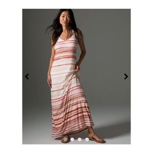 Soma Weekend Striped Maxi Watercolor Dress Medium Petite